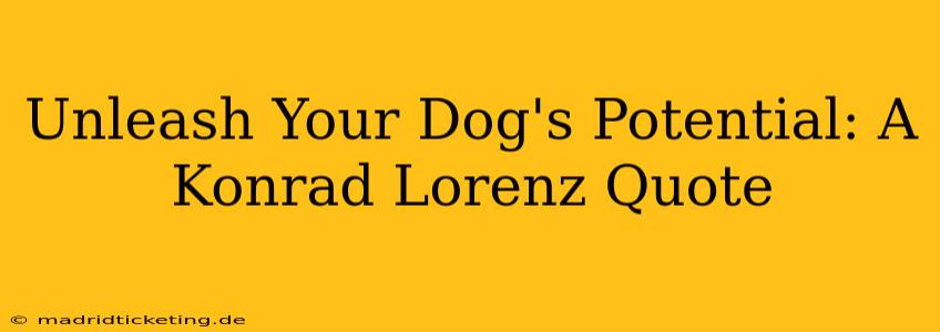 Unleash Your Dog's Potential: A Konrad Lorenz Quote