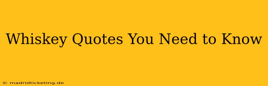 Whiskey Quotes You Need to Know