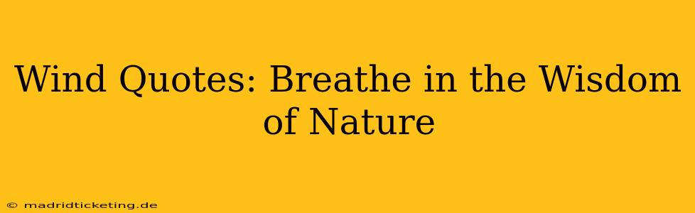 Wind Quotes: Breathe in the Wisdom of Nature