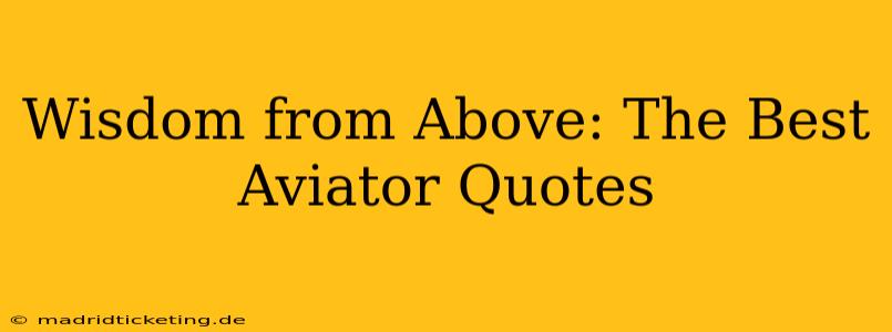 Wisdom from Above: The Best Aviator Quotes