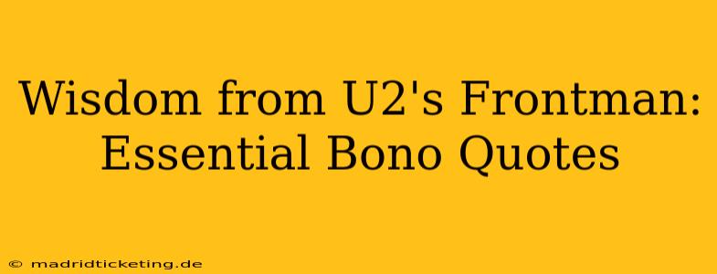 Wisdom from U2's Frontman: Essential Bono Quotes