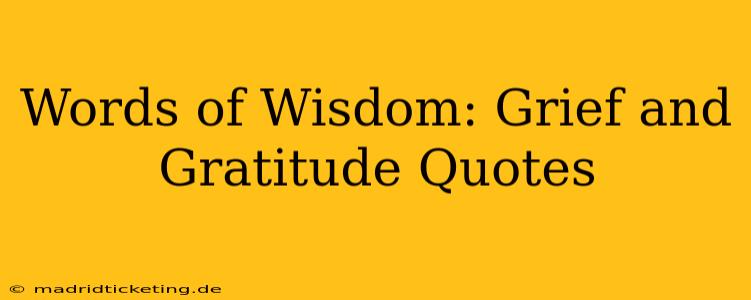 Words of Wisdom: Grief and Gratitude Quotes